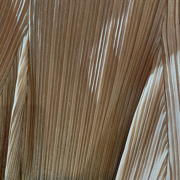 Anthropologie Maeve peach metallic accordion midiskirt S - Picture 3 of 13